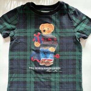 Ralph Lauren Polo Bear Toddler 24M Plaid Holiday Shirt